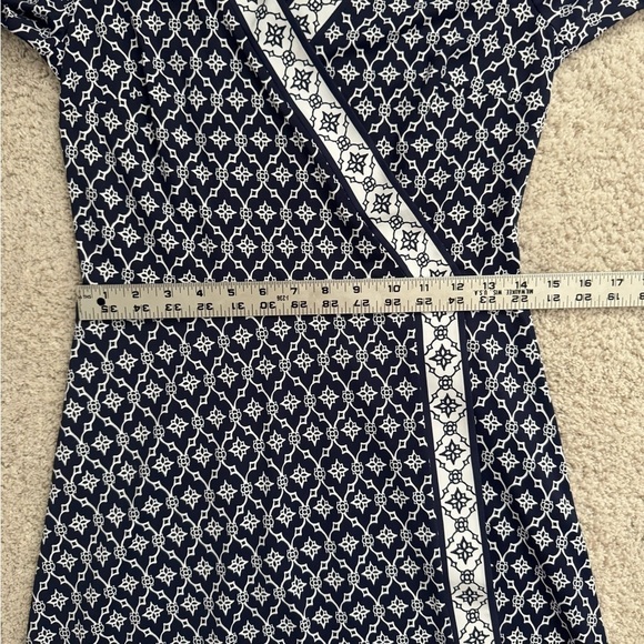 Talbots Blue and White A-line Dress with Long Sleeves - Picture 8 of 9